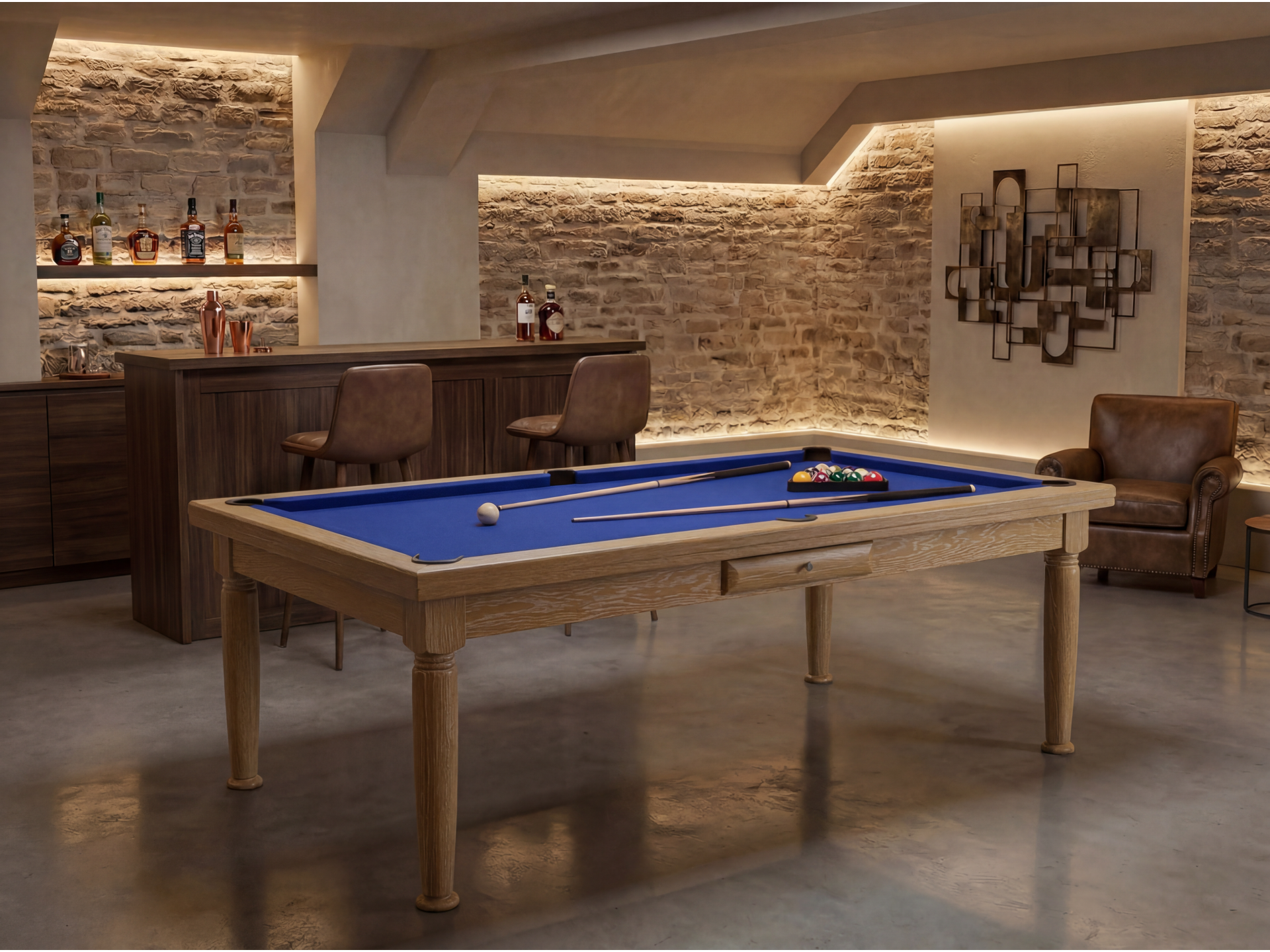 Billard table à manger : Rotterdam blanchi | Billards de France