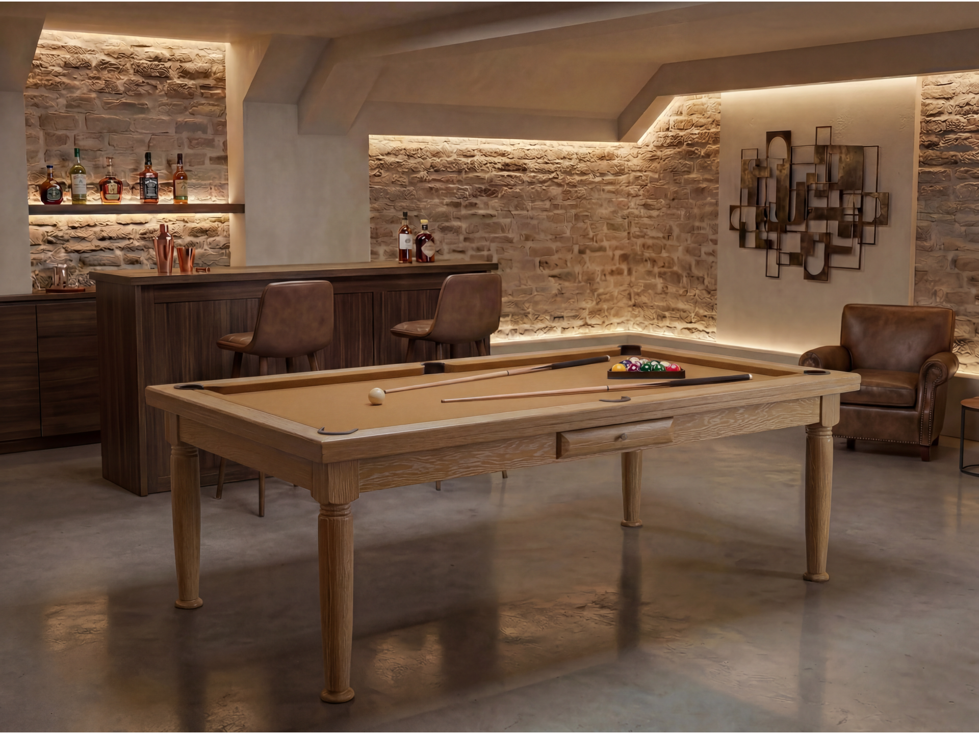 Billard table à manger : Rotterdam blanchi | Billards de France