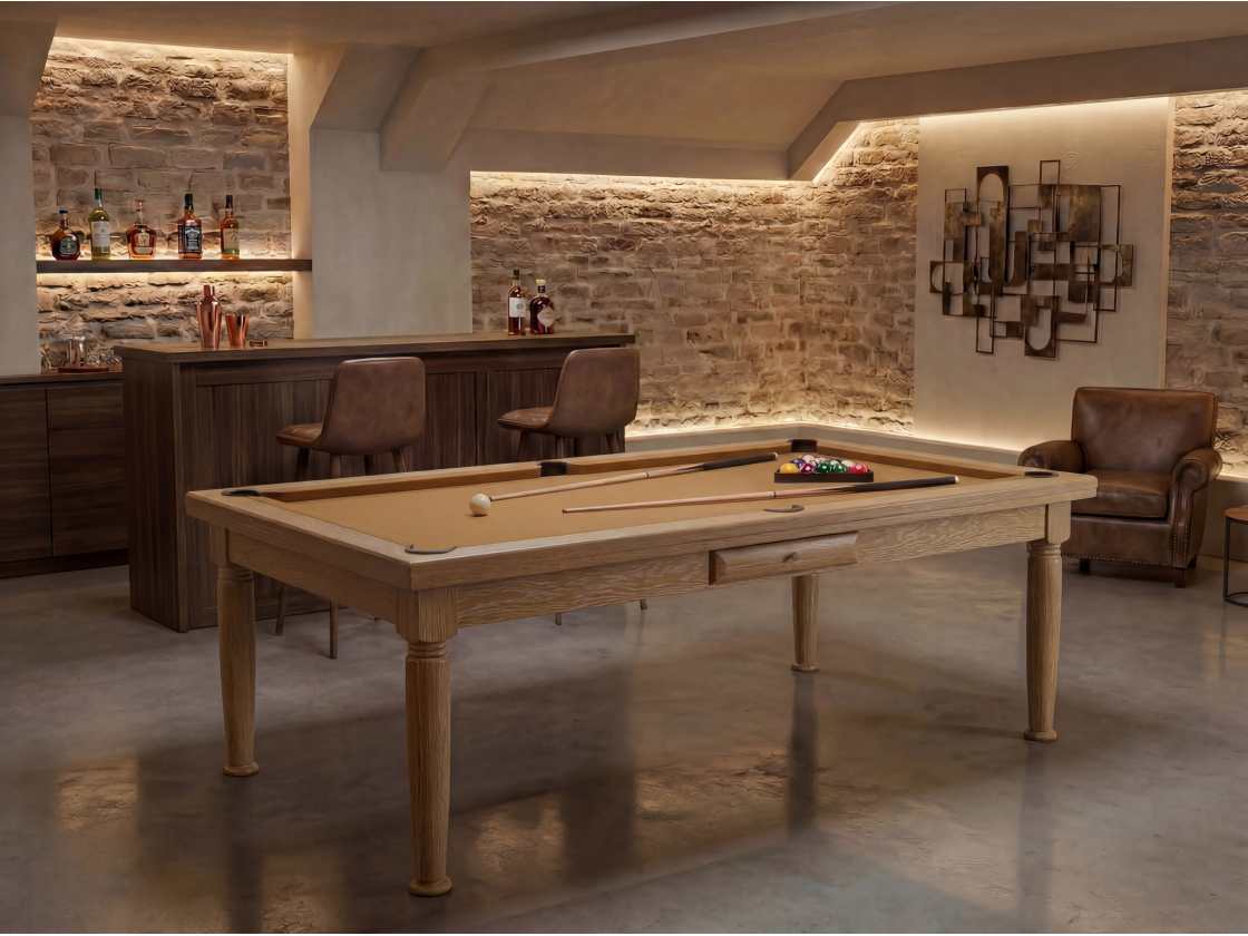 Billard table à manger : Rotterdam blanchi | Billards de France