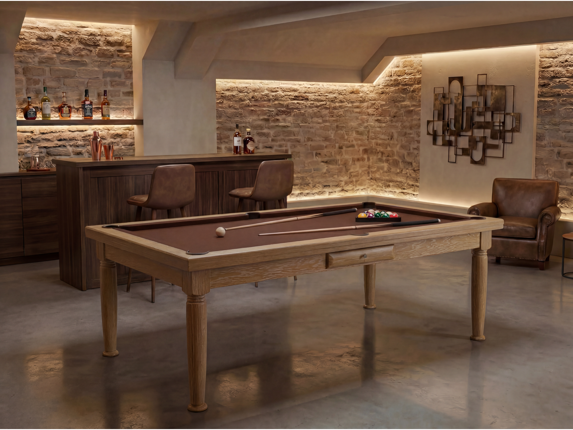 Billard table à manger : Rotterdam blanchi | Billards de France