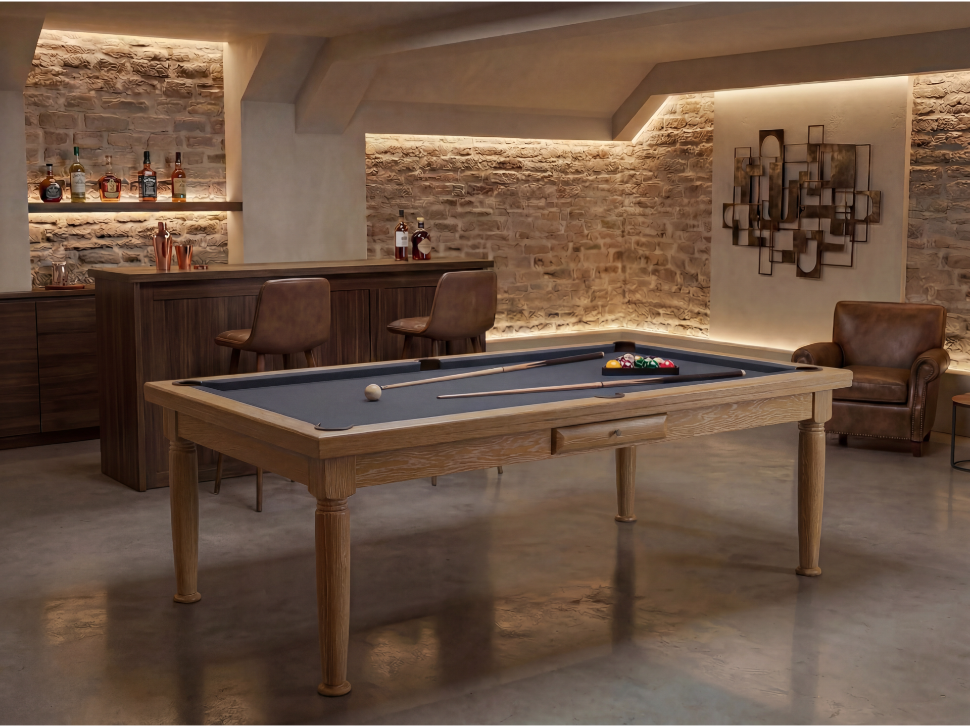 Billard table à manger : Rotterdam blanchi | Billards de France