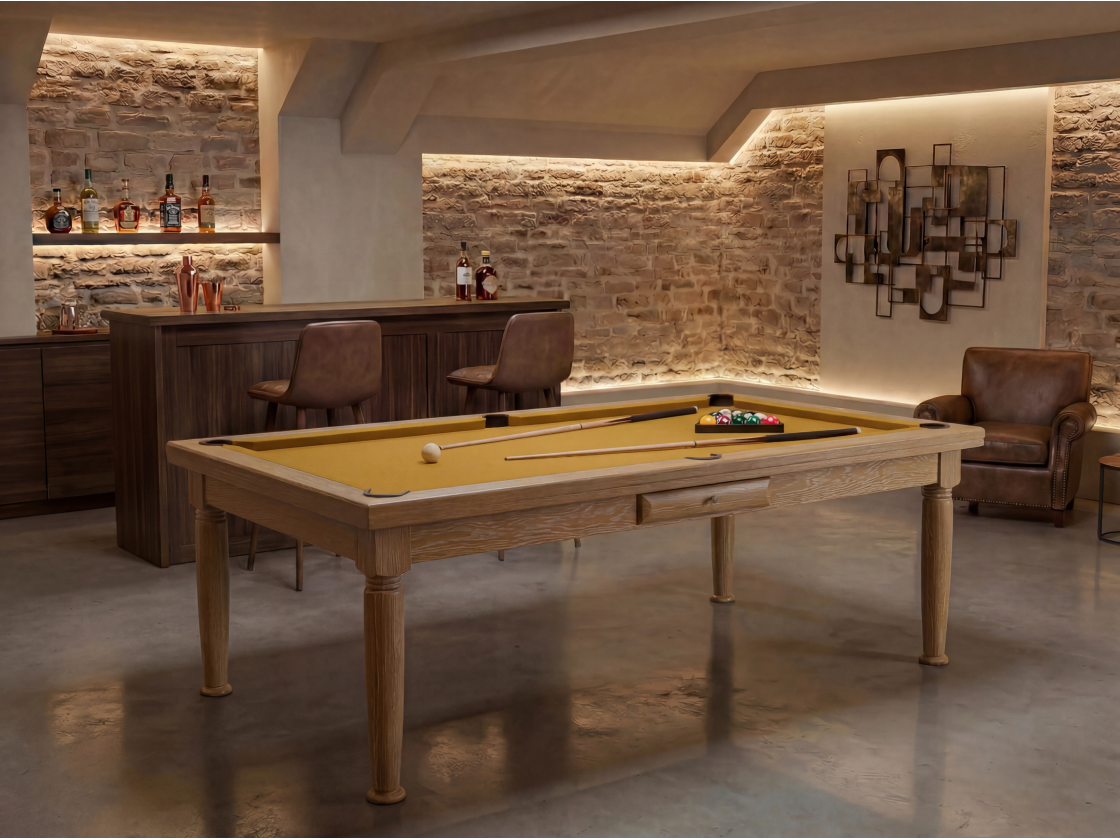 Billard table à manger : Rotterdam blanchi | Billards de France