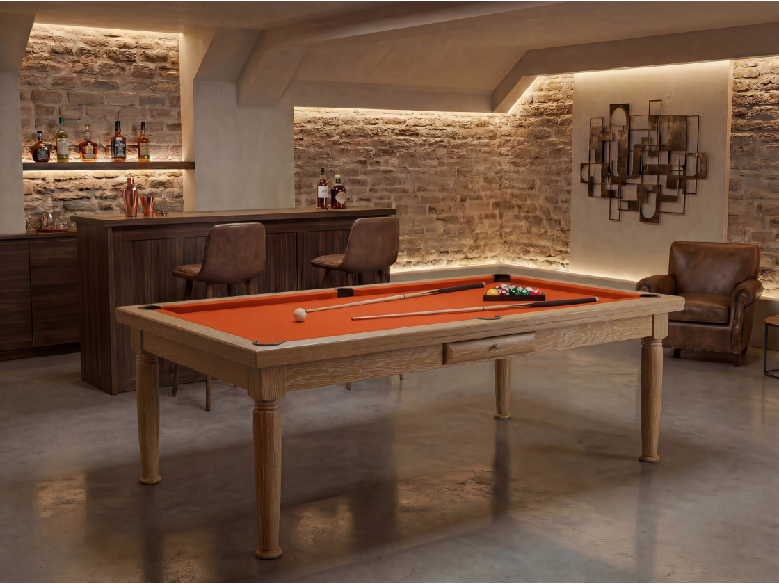 Billard table à manger : Rotterdam blanchi | Billards de France