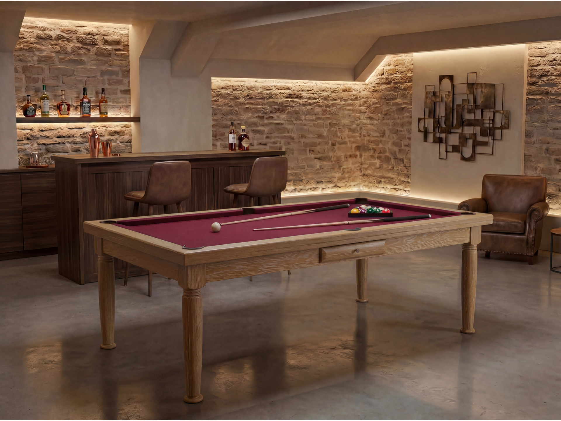 Billard table à manger : Rotterdam blanchi | Billards de France