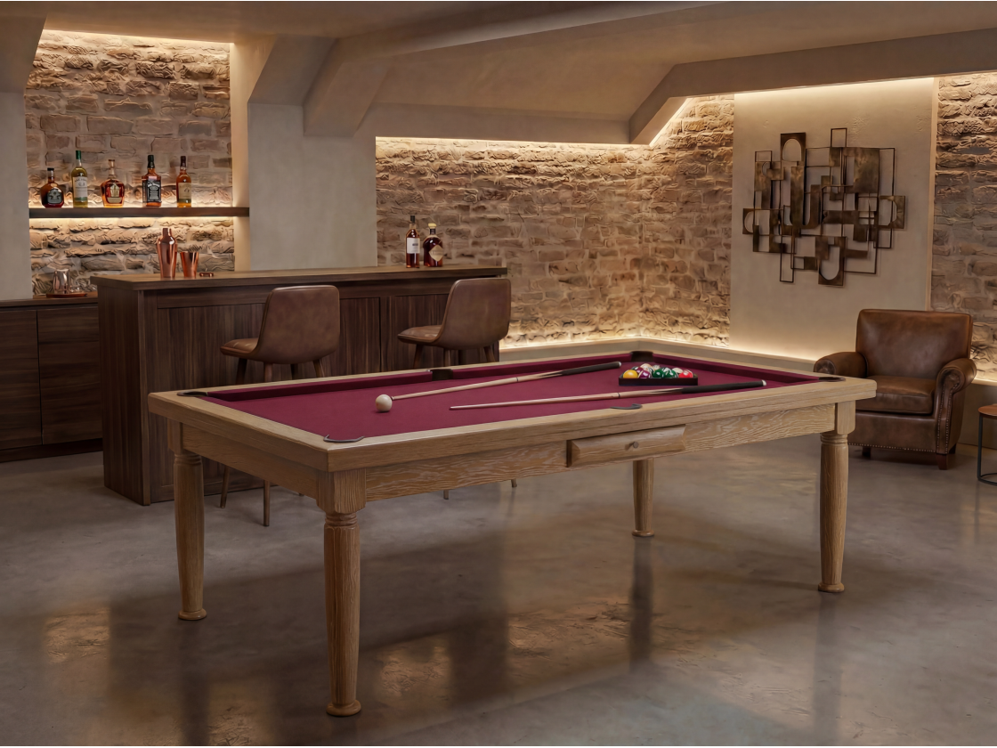 Billard table à manger : Rotterdam blanchi | Billards de France
