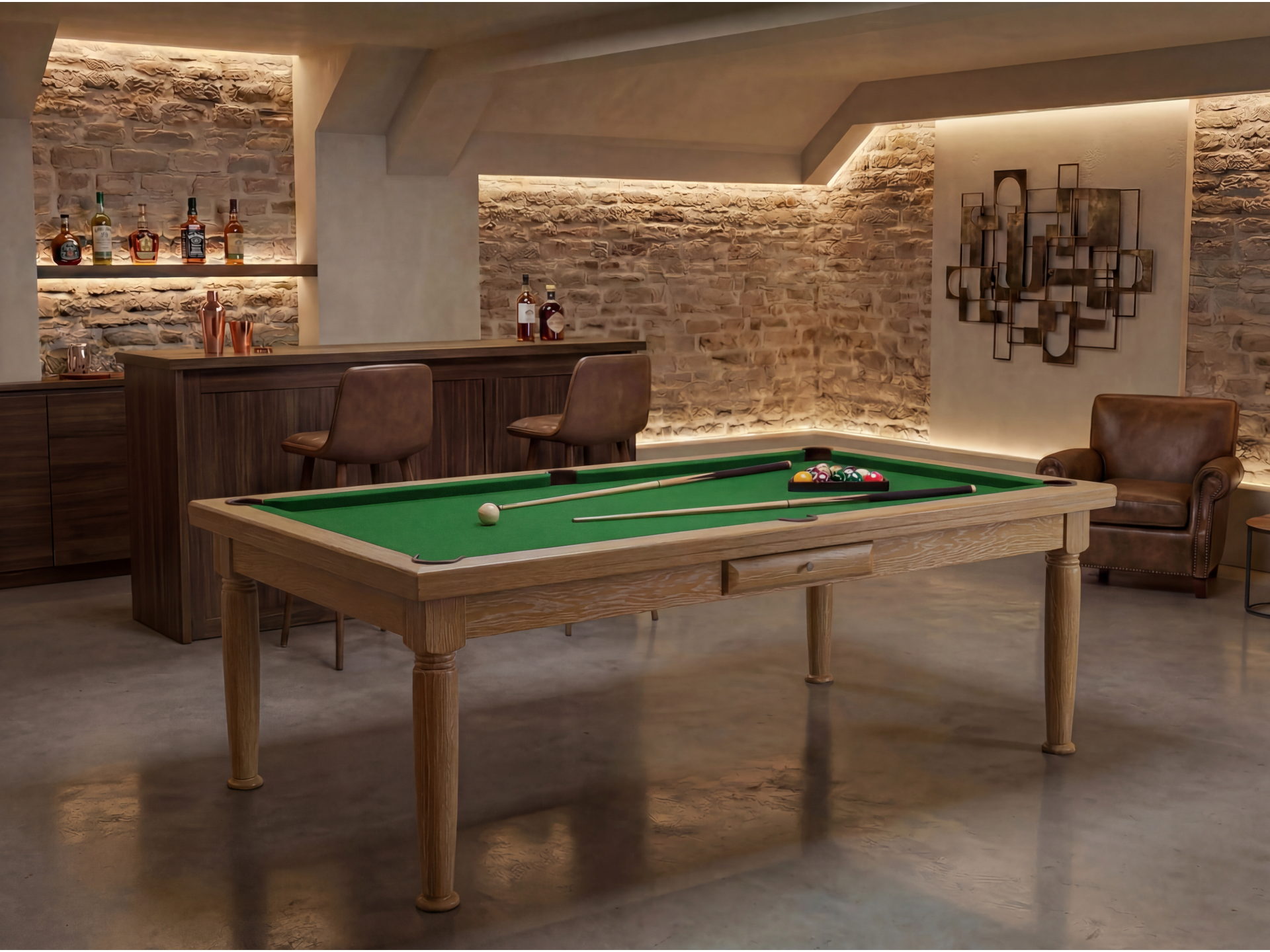 Billard table à manger : Rotterdam blanchi | Billards de France