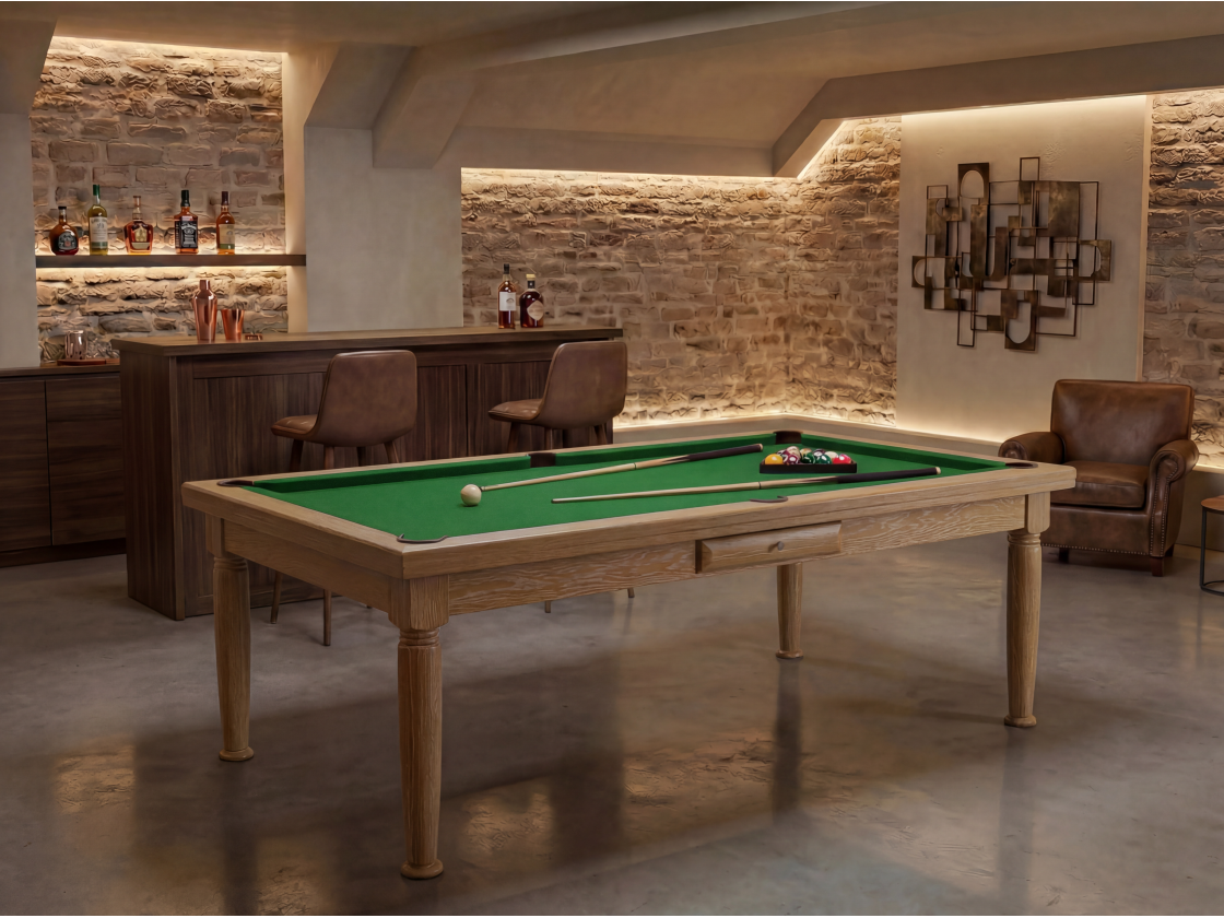 Billard table à manger : Rotterdam blanchi | Billards de France