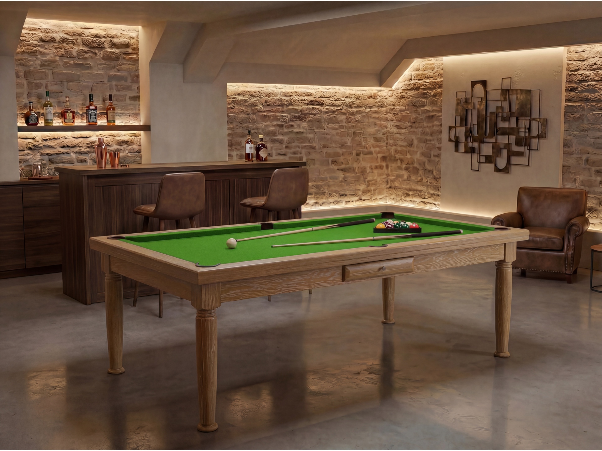 Billard table à manger : Rotterdam blanchi | Billards de France