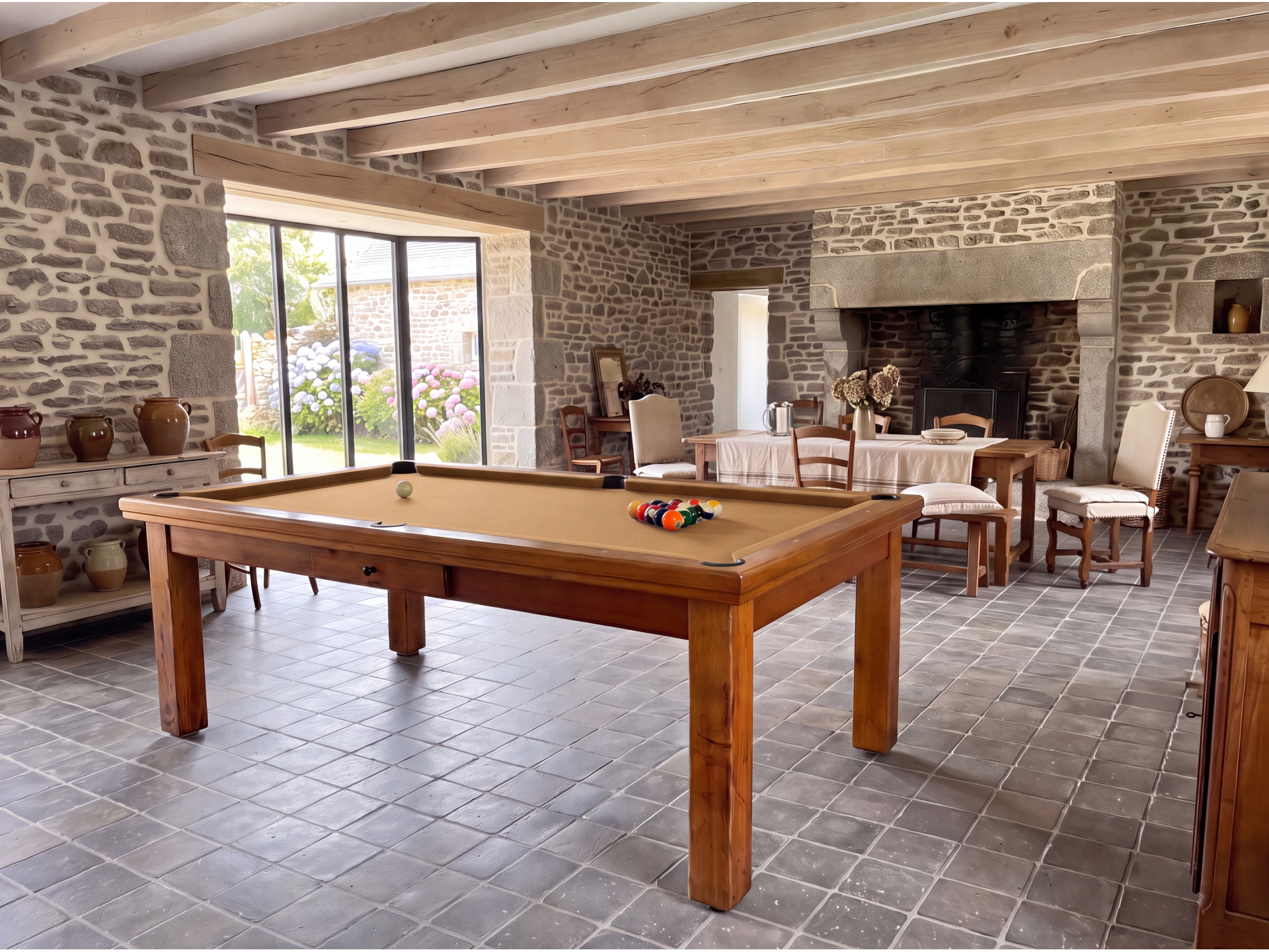 Table billard convertible : Florence chêne | Billards de France