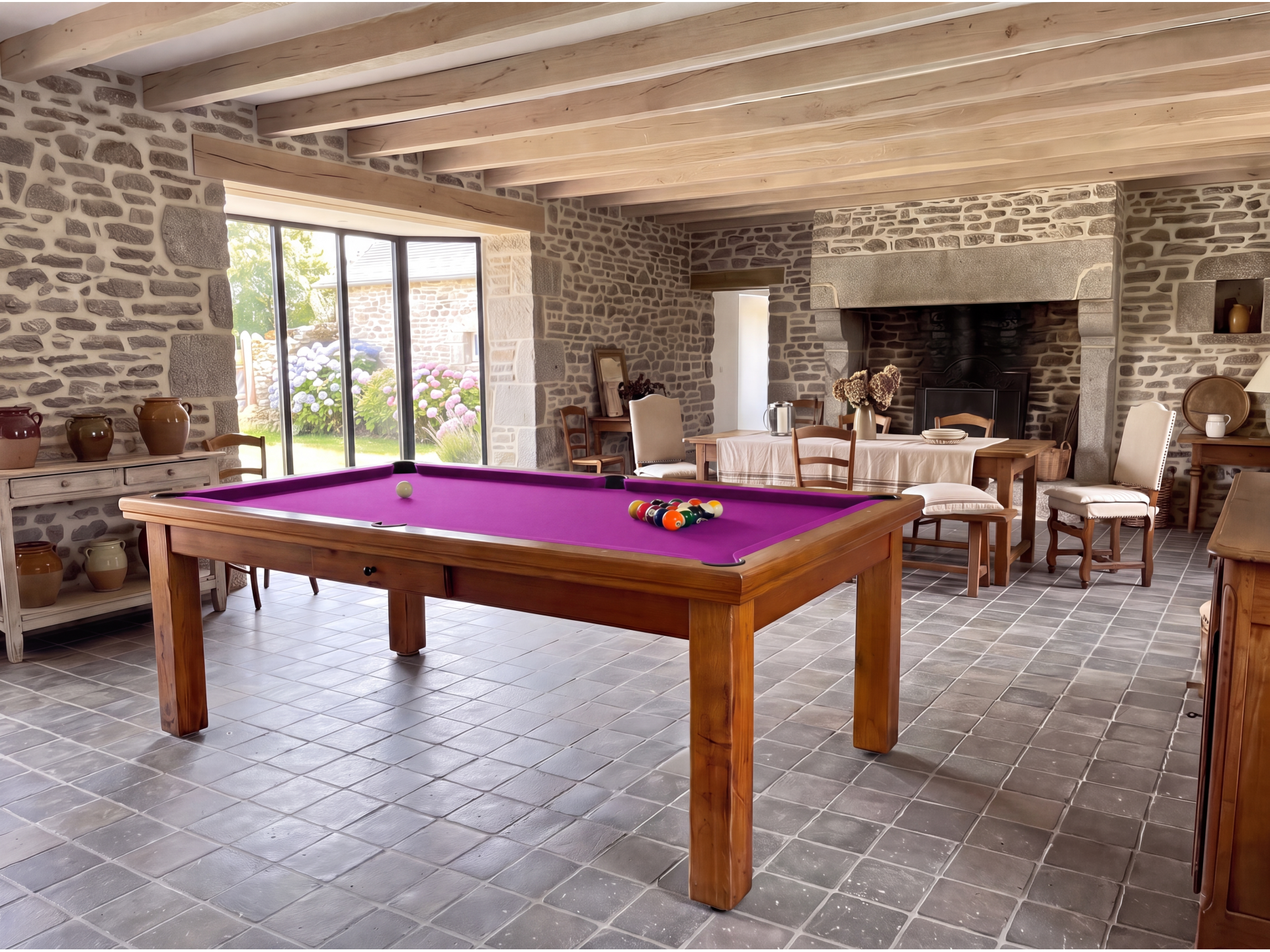 Table billard convertible : Florence chêne | Billards de France