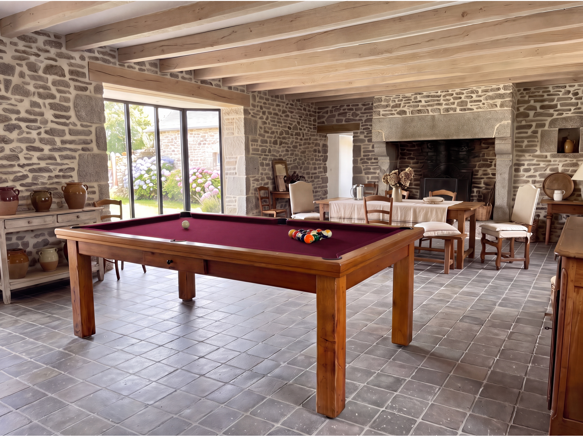 Table billard convertible : Florence chêne | Billards de France
