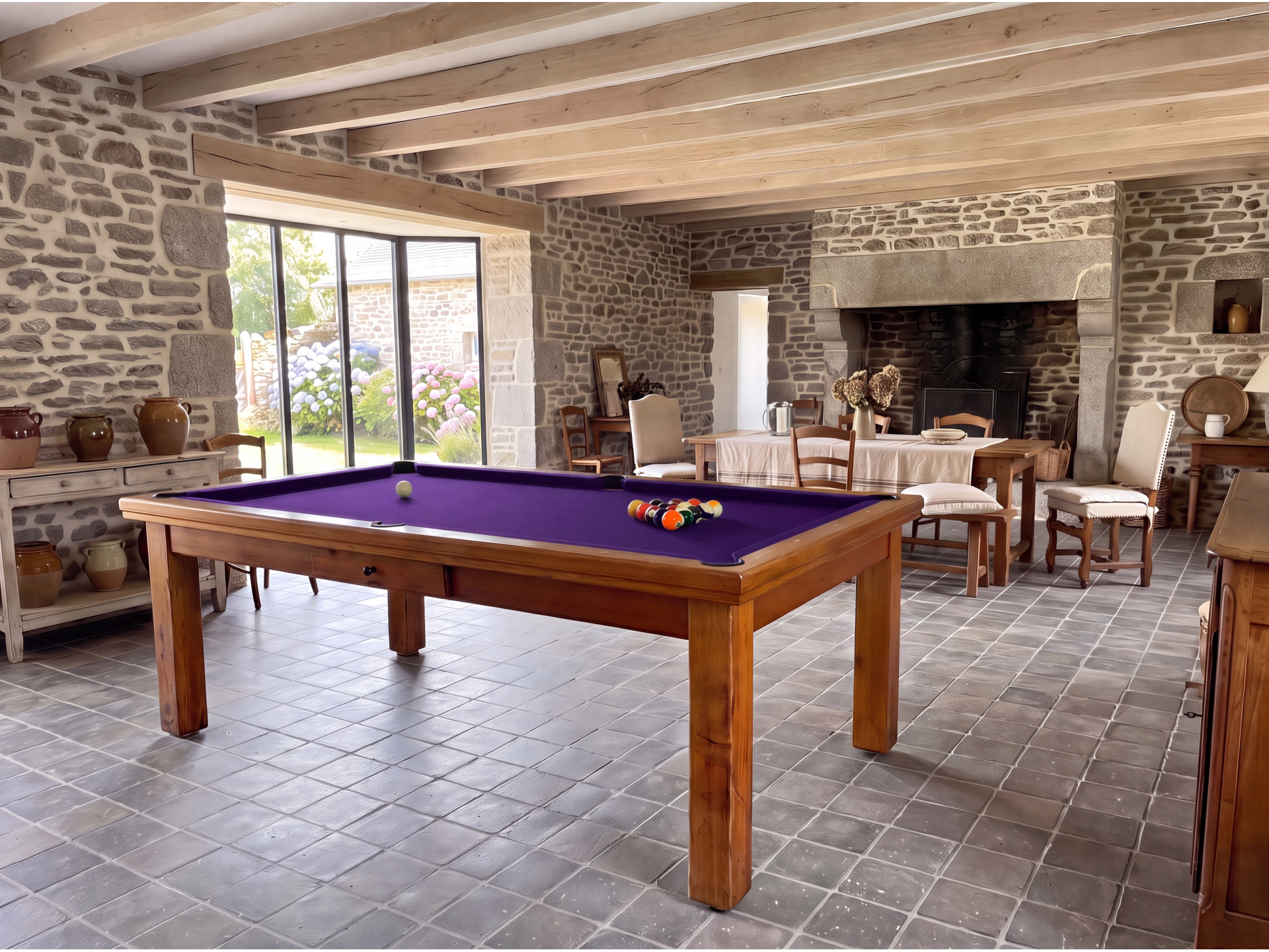 Table billard convertible : Florence chêne | Billards de France