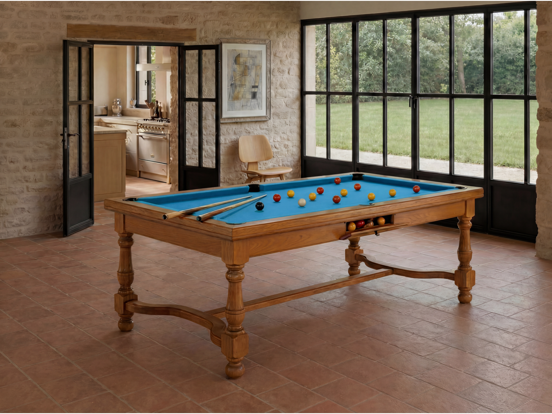 Table billard convertible américain, carambole, pool : Rome