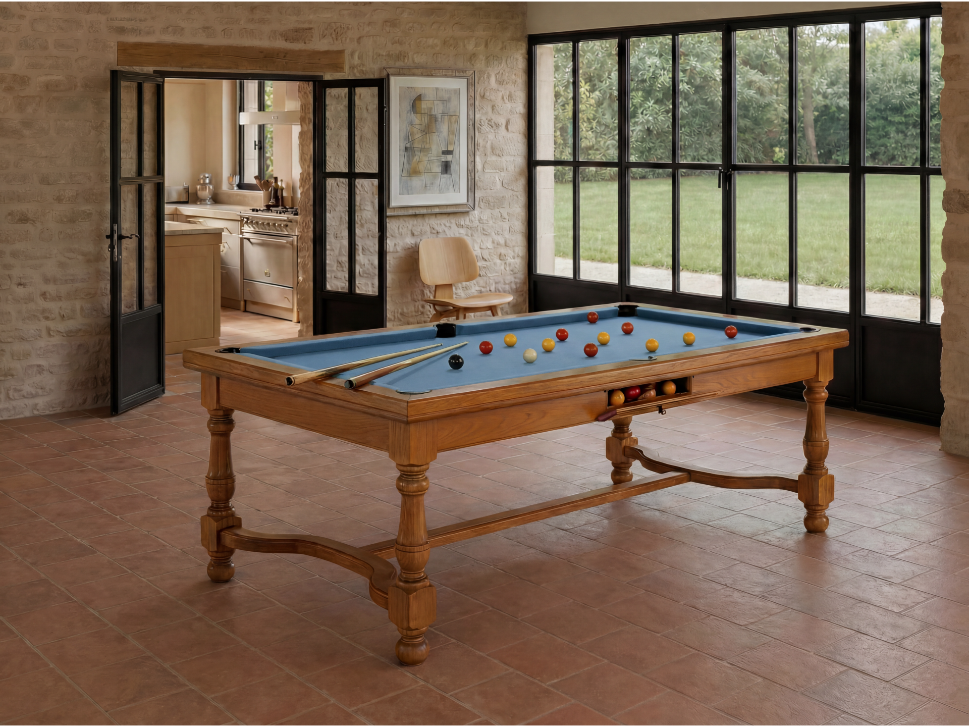 Table billard convertible américain, carambole, pool : Rome
