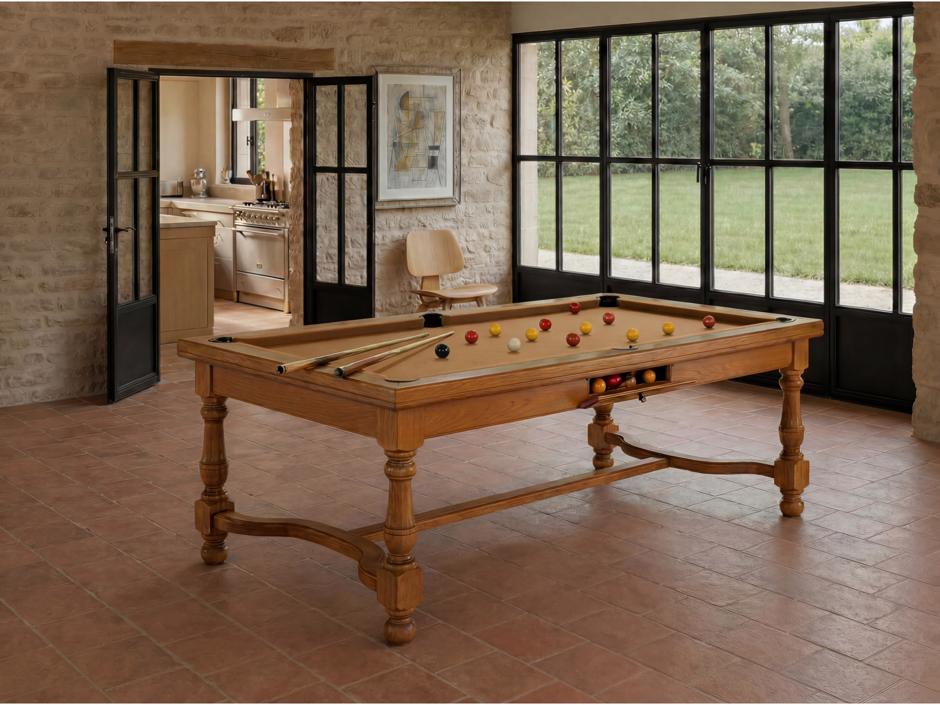 Table billard convertible américain, carambole, pool : Rome