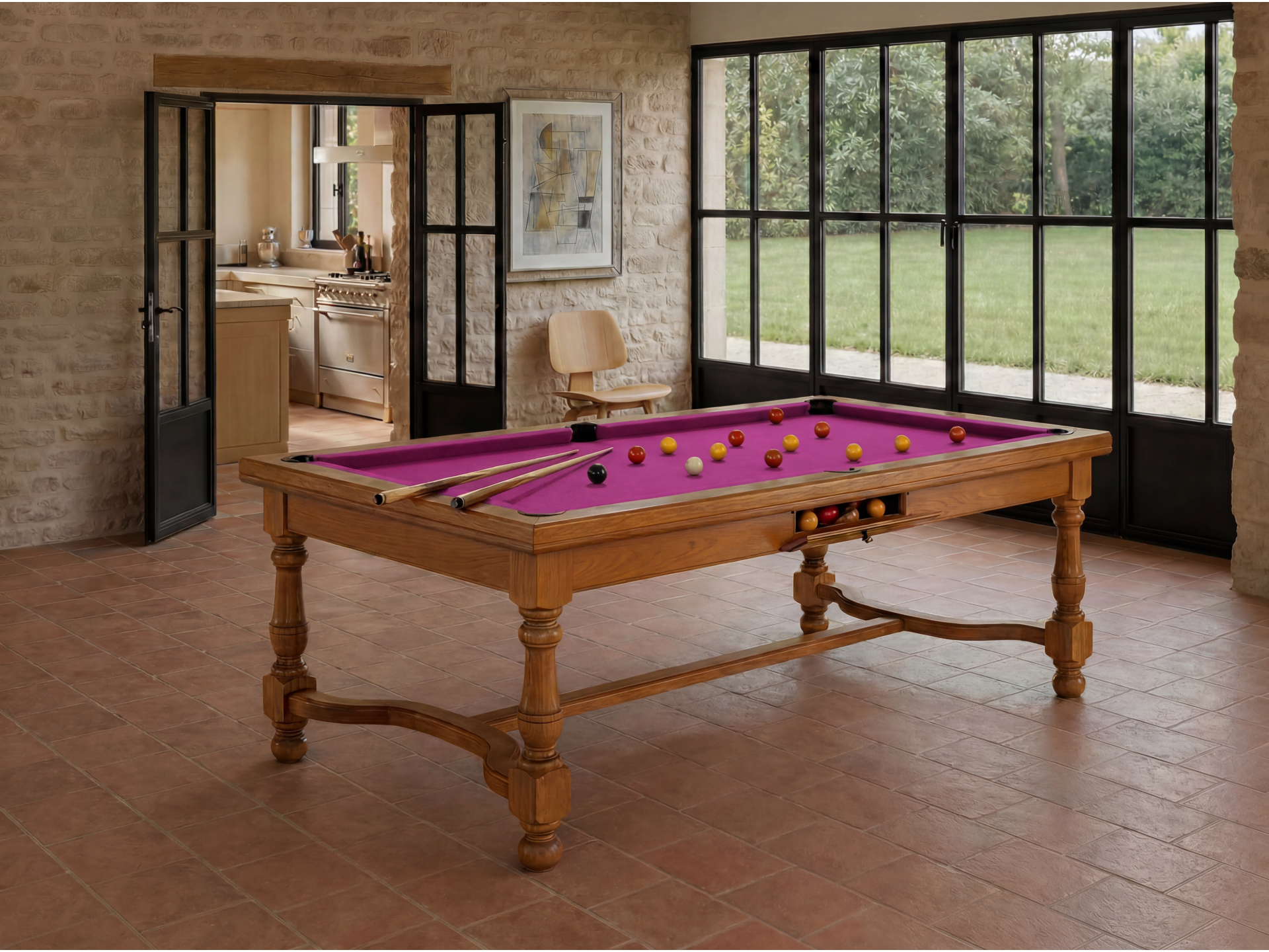 Table billard convertible américain, carambole, pool : Rome