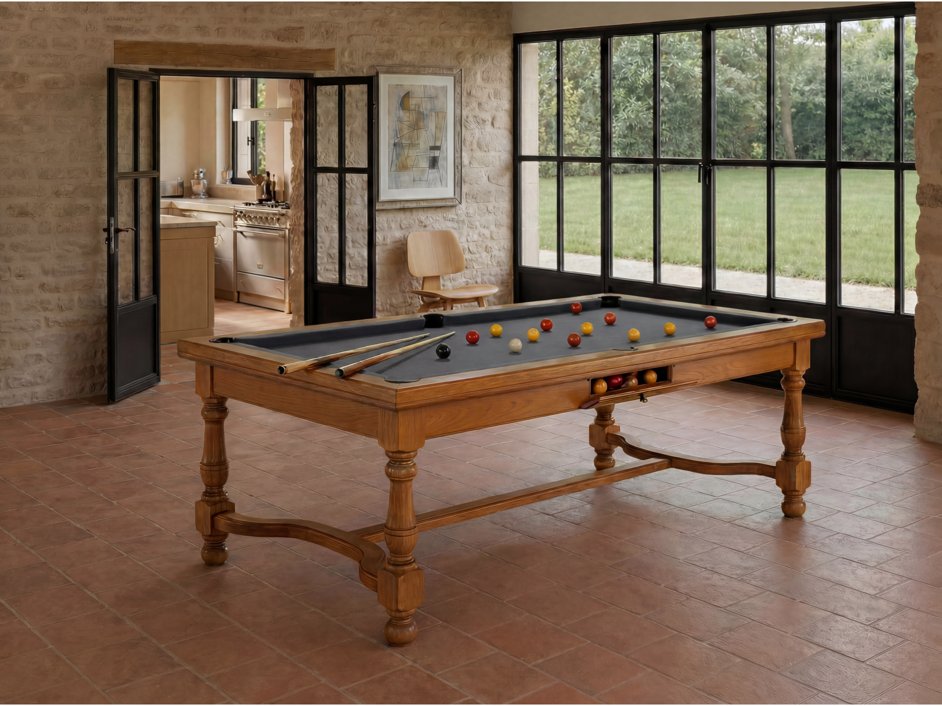 Table billard convertible américain, carambole, pool : Rome