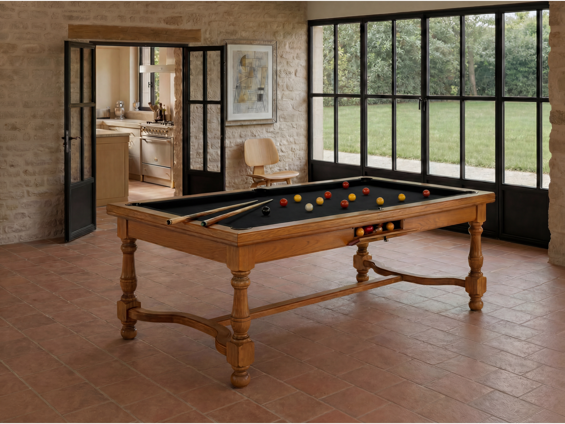 Table billard convertible américain, carambole, pool : Rome