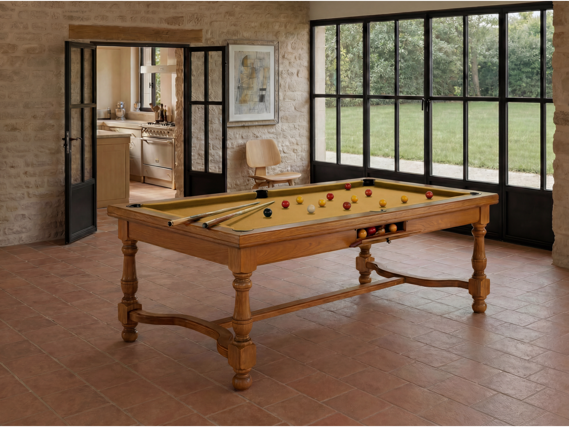 Table billard convertible américain, carambole, pool : Rome