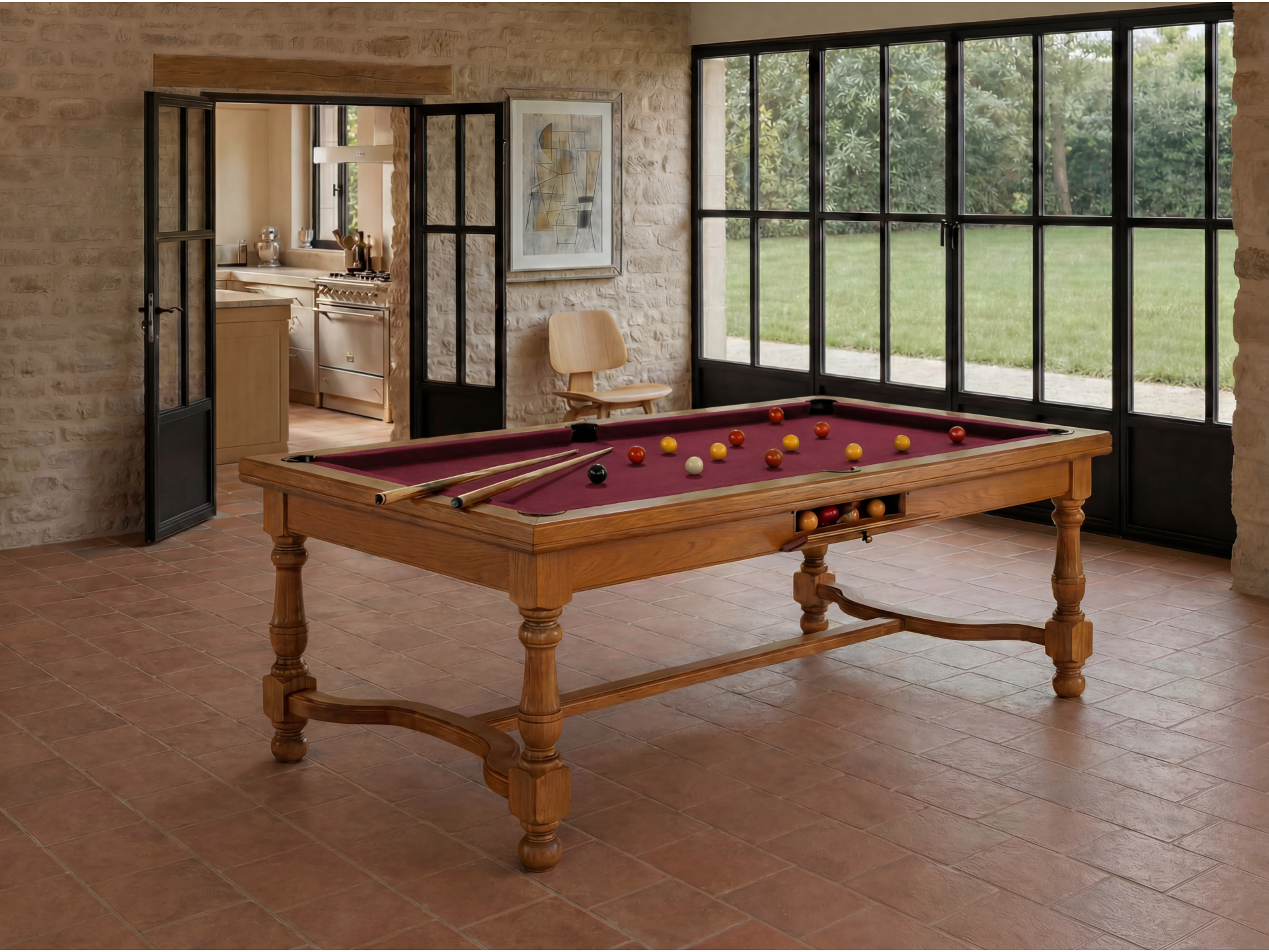 Table billard convertible américain, carambole, pool : Rome