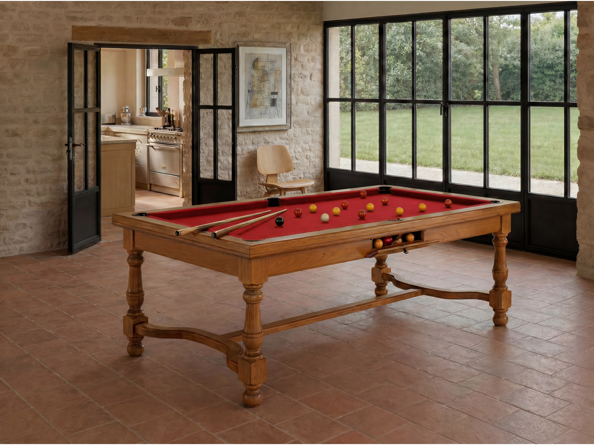 Table billard convertible américain, carambole, pool : Rome