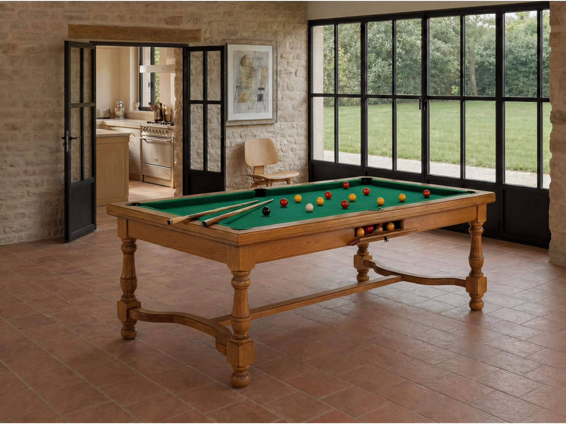 Table billard convertible américain, carambole, pool : Rome