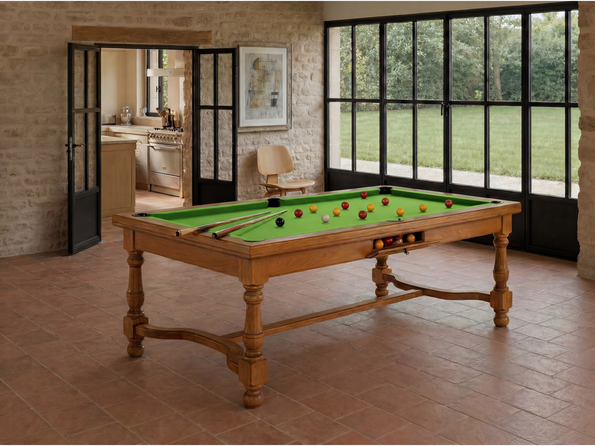 Table billard convertible américain, carambole, pool : Rome