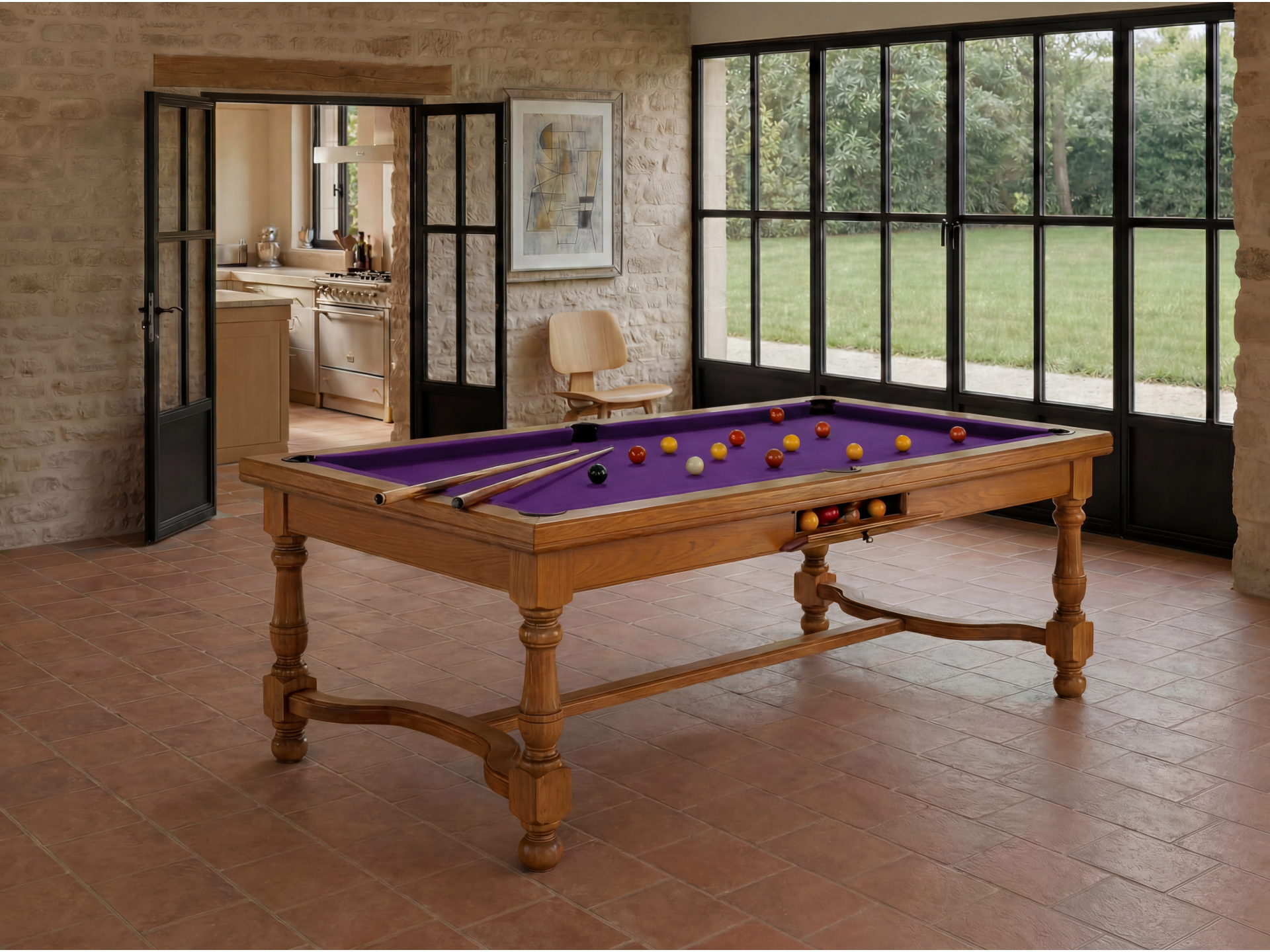 Table billard convertible américain, carambole, pool : Rome