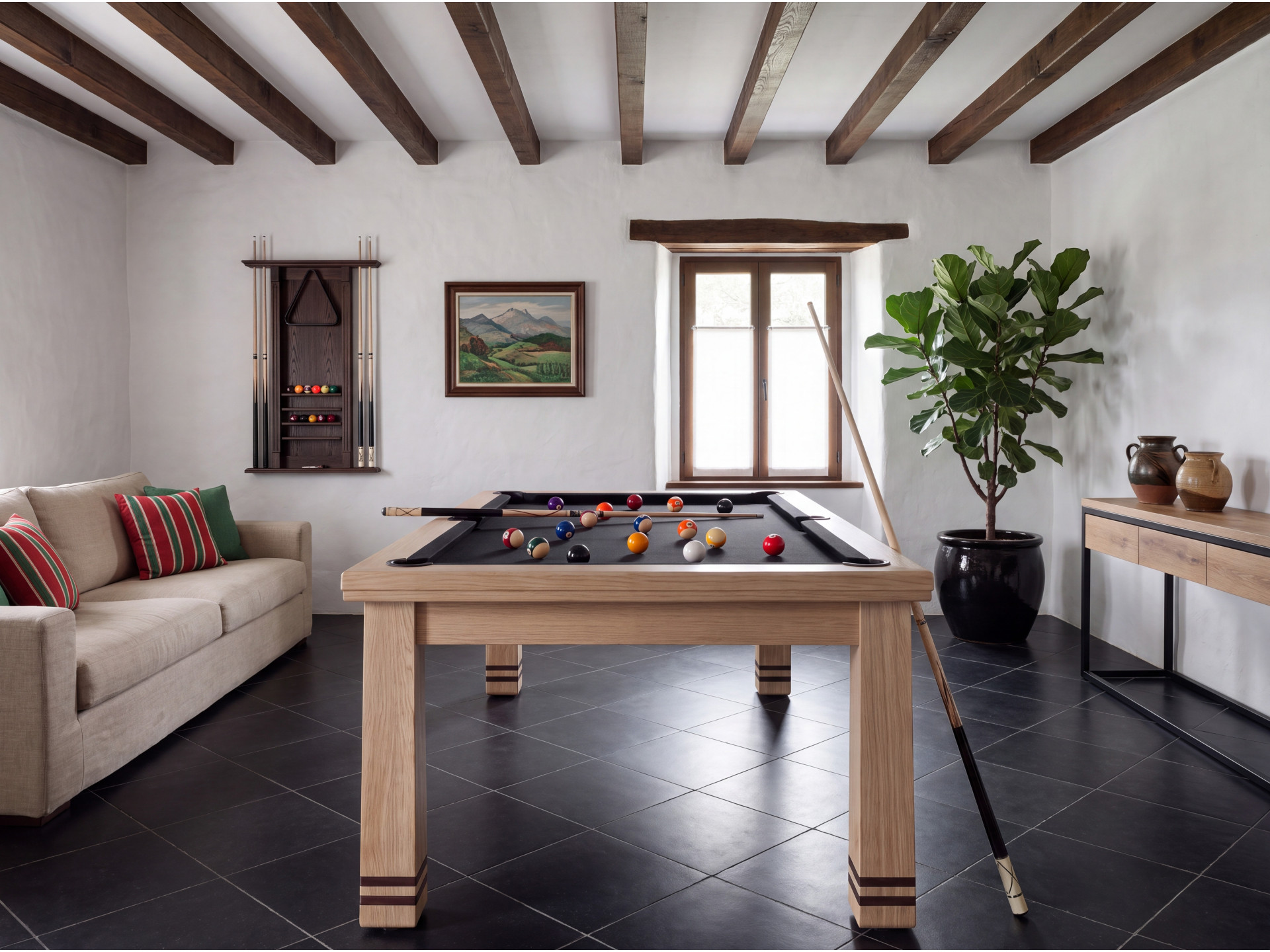 Billard table à manger : Pekin en chêne naturel