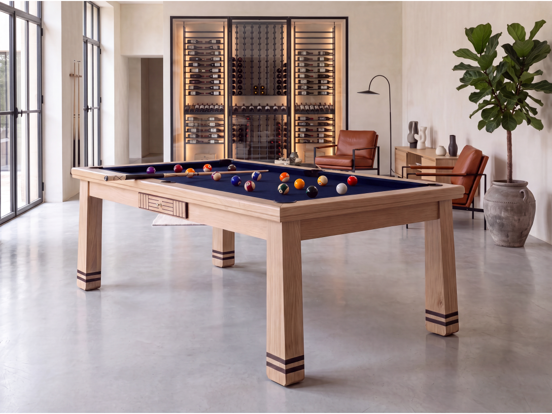 Billard table à manger : Pekin en chêne naturel