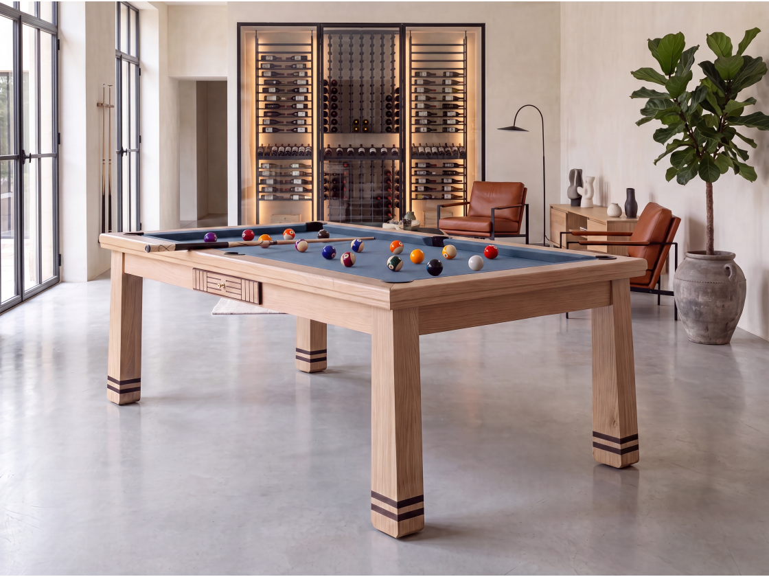 Billard table à manger : Pekin en chêne naturel