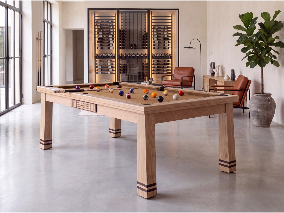 Billard table à manger : Pekin en chêne naturel