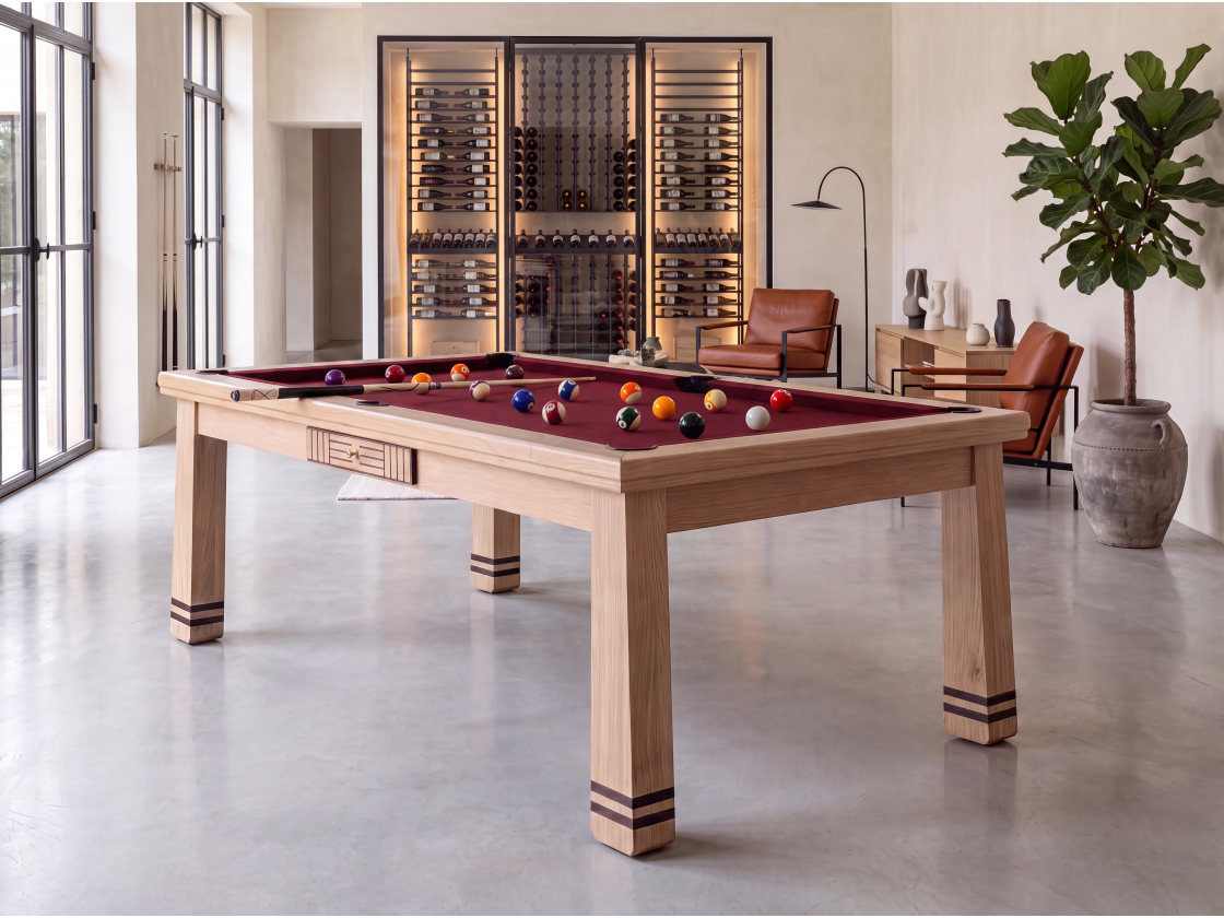 Billard table à manger : Pekin en chêne naturel