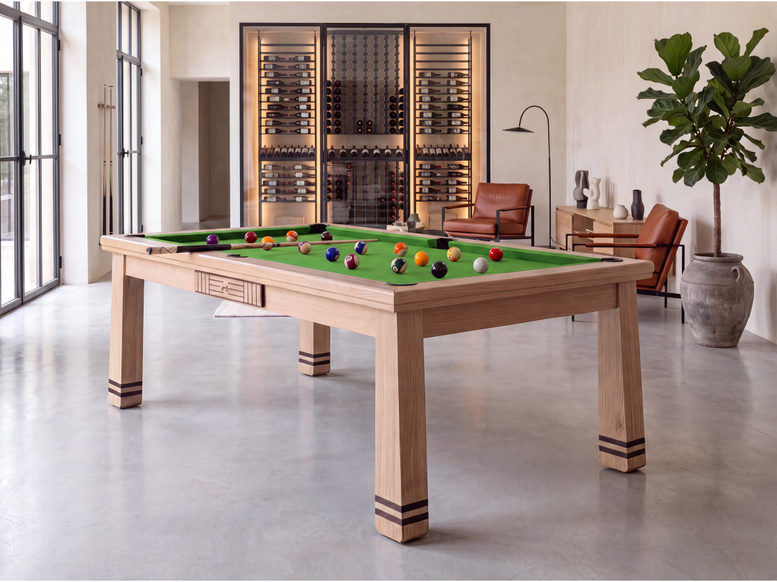 Billard table à manger : Pekin en chêne naturel