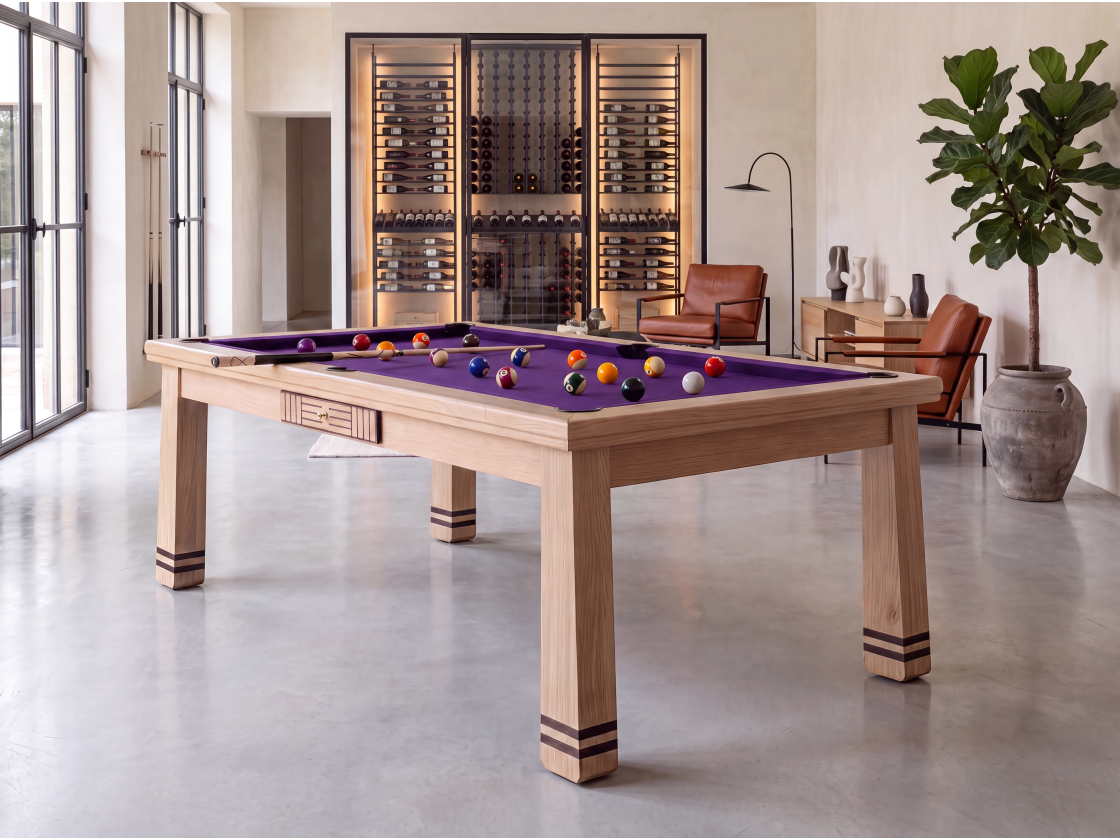 Billard table à manger : Pekin en chêne naturel