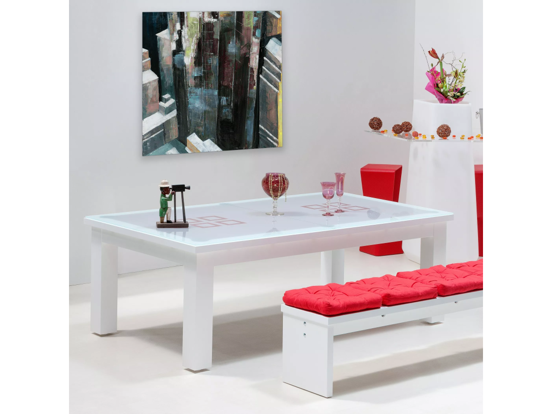 Billard table, billard transformable avec dessus de table en verre