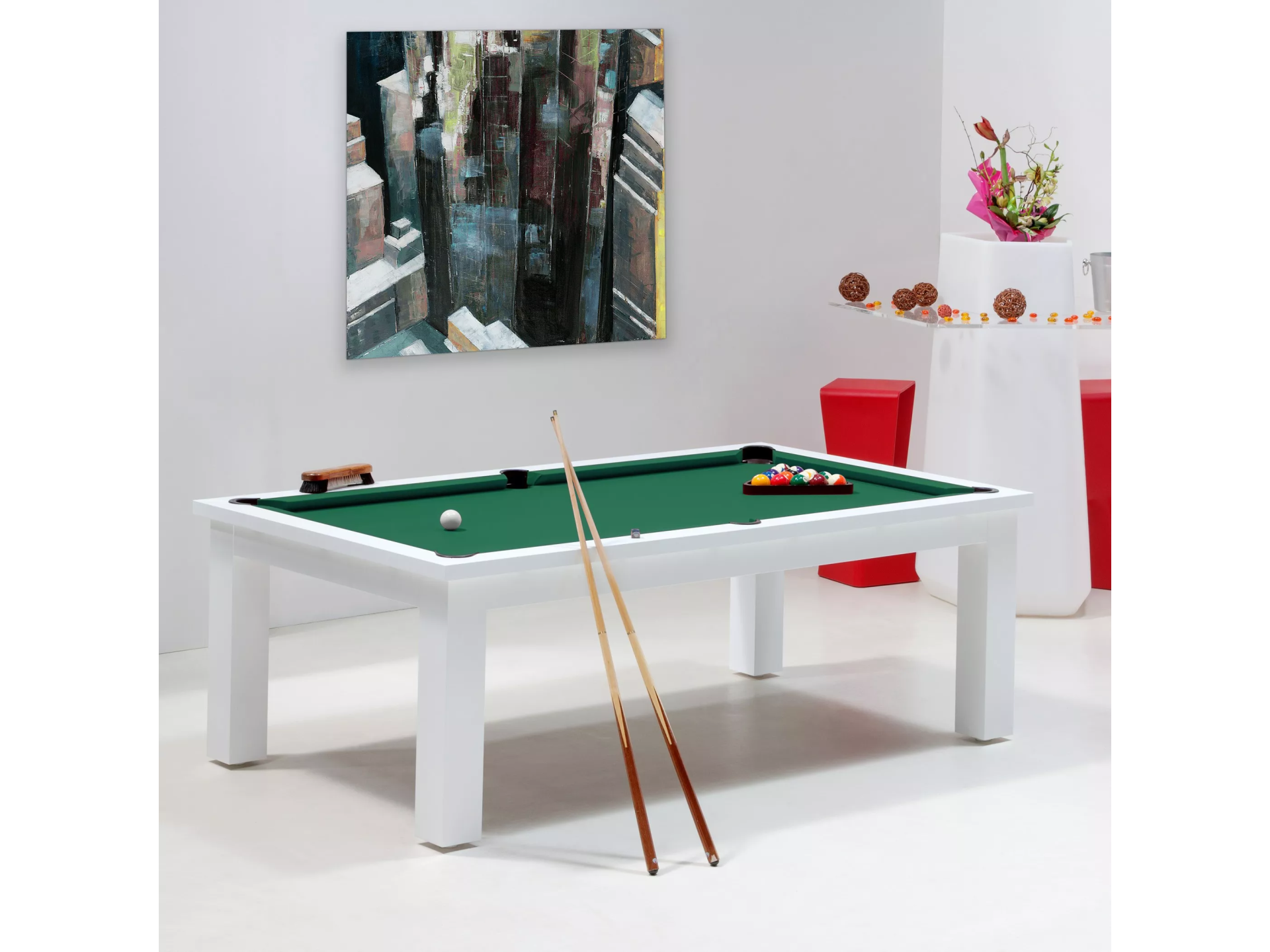 Billard transformable - Tapis de billard vert jaune
