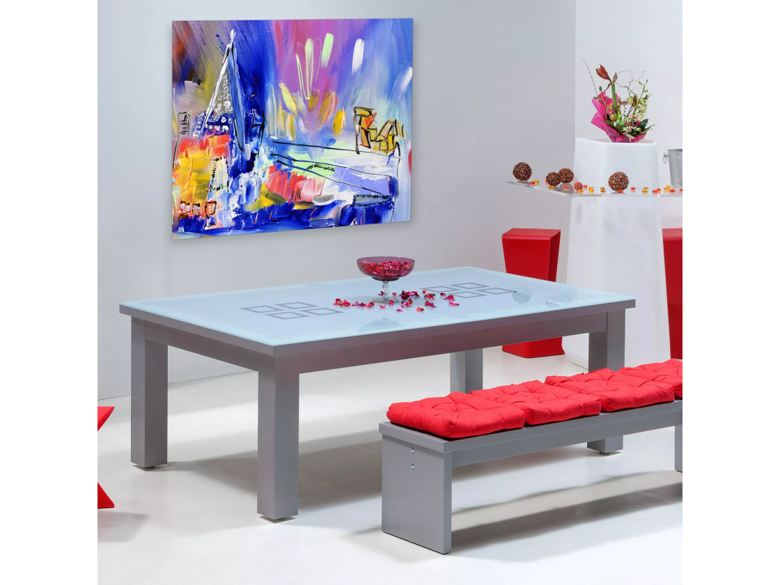 Billard convertible table, dessus de table billard en verre