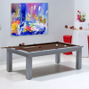 Billard transformable en table, tapis de billard couleur chocolat