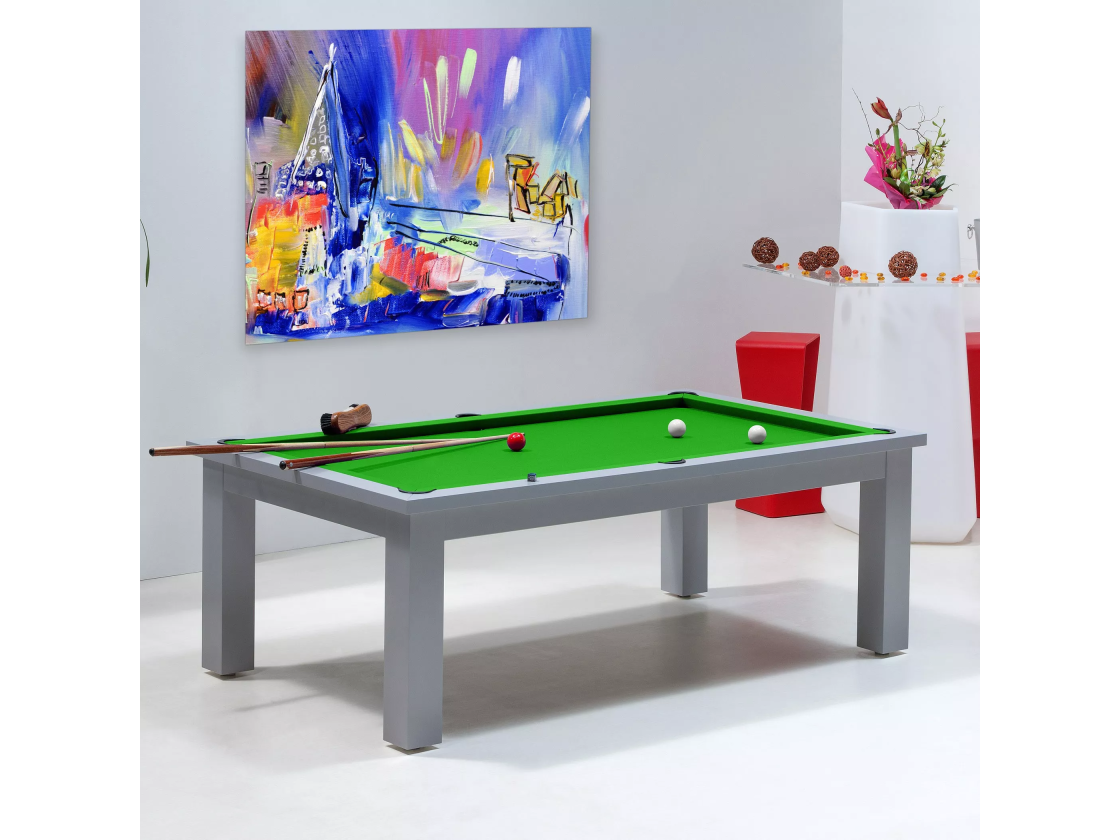 billard convertible, et tapis de billard couleur vert pomme