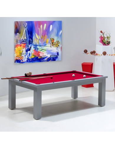 tables billards convertibles, couleur de tapis billard rouge