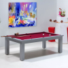 tables billards transformables, couleur de tapis bordeaux