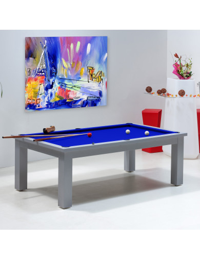 Table de billard transformable, avec tapis de couleur bleu pool pour billard pool