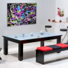 Achat billard convertible, billard noir avec table en verre