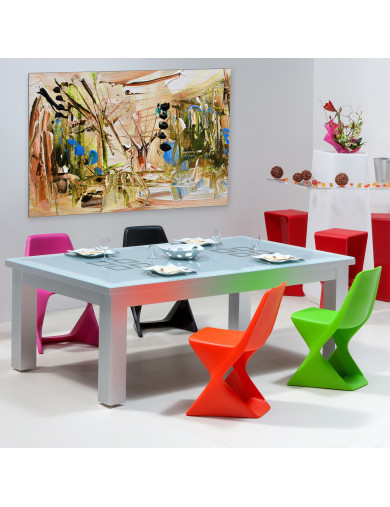 Billard convertible table, dessus de billard table en verre avec chaises de couleurs