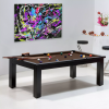 Achat billard américain : Billard table convertible avec tapis couleur chocolat