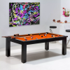 Billard americain : table billard convertible, tapis orange