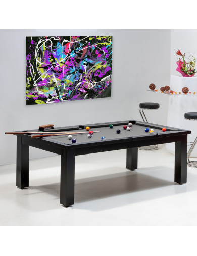 Table billard convertible - Tapis gris