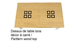 Billard transformable en table avec dessus de table bois décor à carré