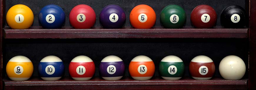 Boules de billard américaine avec ardoise